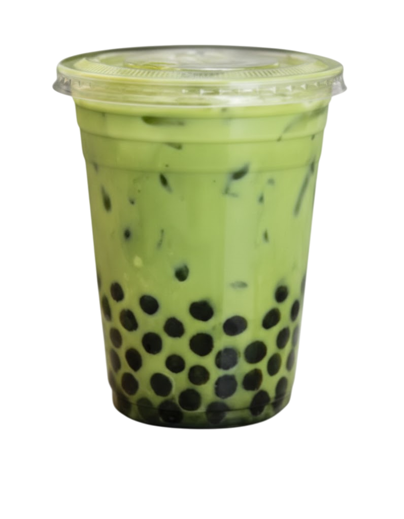 Matcha green tea with boba